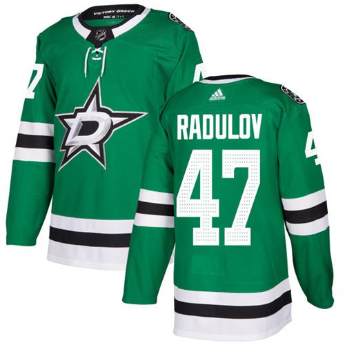 Adidas Stars #47 Alexander Radulov Green Home Authentic Youth Stitched NHL Jersey - Click Image to Close